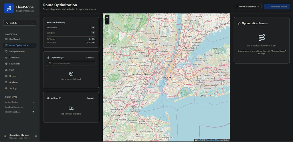 Truckula Optimization Dashboard Interface